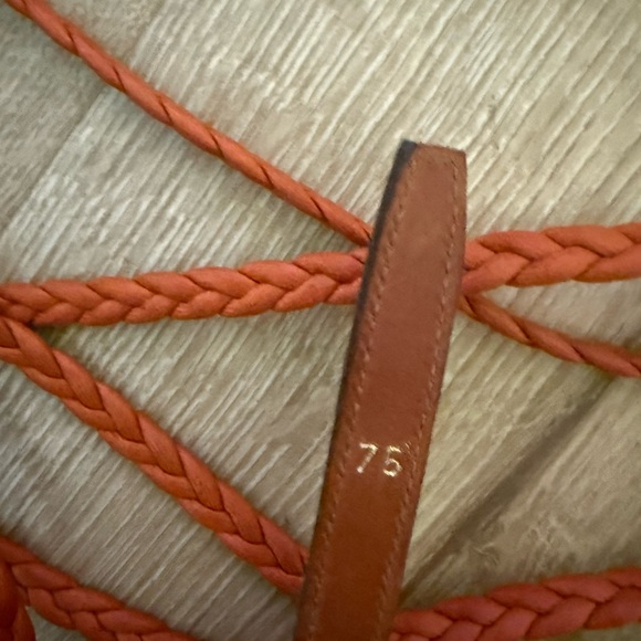 Bogner Vintage women’s multi size single braided leather skinny thin tie belts - Picture 6 of 9